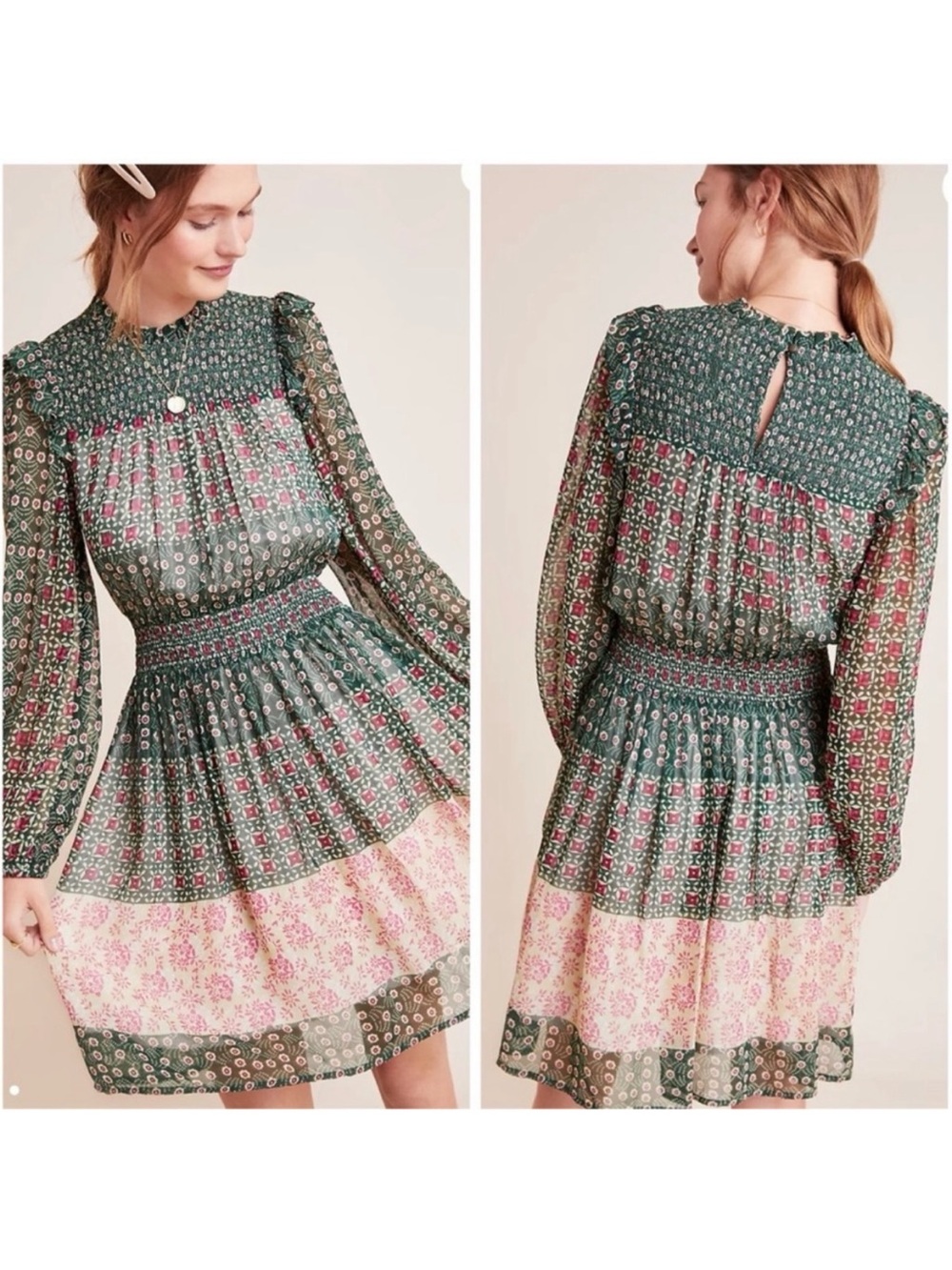 Anthropologie Rhiannon Floral Mini Dress - Size Small